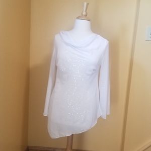 Voile sequins long sleeve top